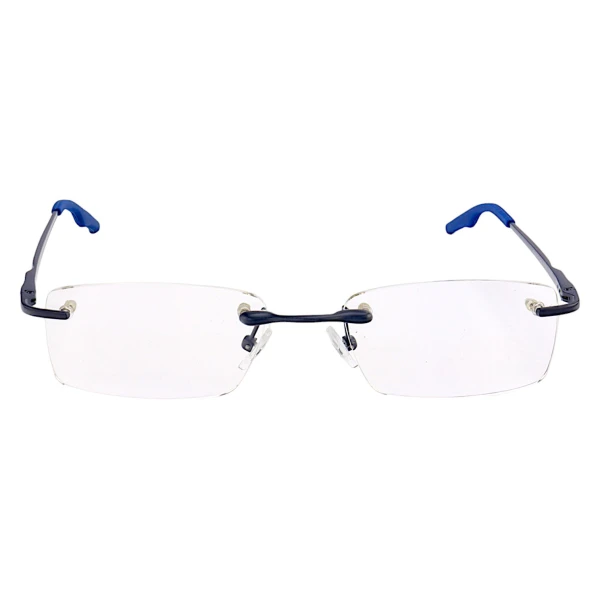 Armação de Óculos Retangular Flutuante Sem Aro Wingback Todo Azul