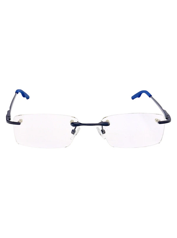 Armação de Óculos Retangular Flutuante Sem Aro Wingback Todo Azul