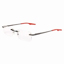 Armação de Óculos Retangular Flutuante Sem Aro Wingback Grafite Red