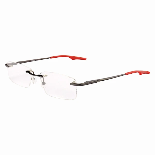 Armação de Óculos Retangular Flutuante Sem Aro Wingback Grafite Red
