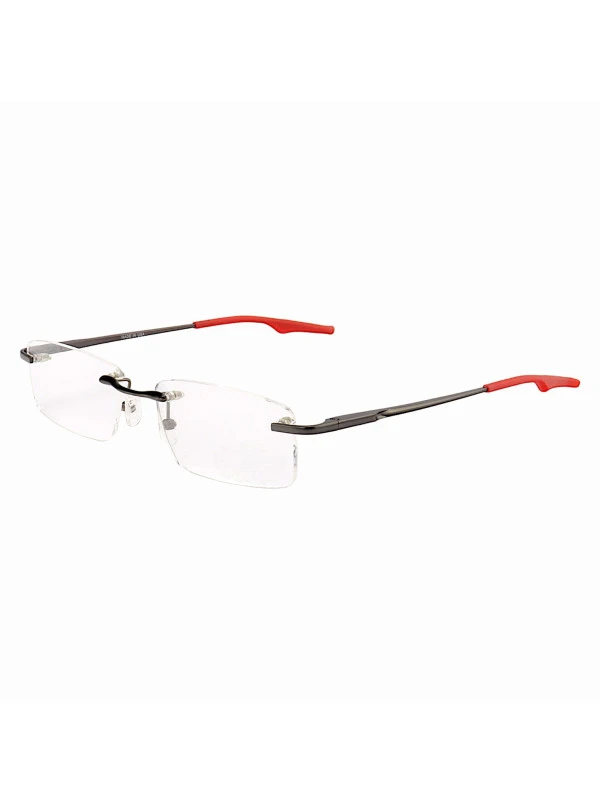 Armação de Óculos Retangular Flutuante Sem Aro Wingback Grafite Red