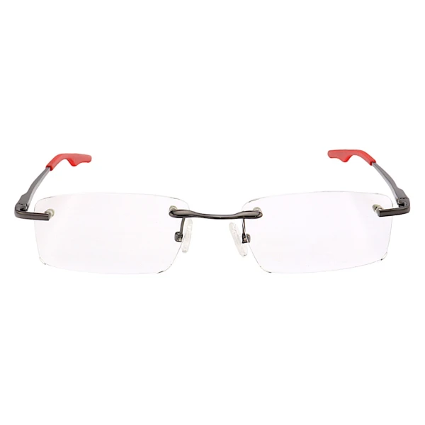 Armação de Óculos Retangular Flutuante Sem Aro Wingback Grafite Red
