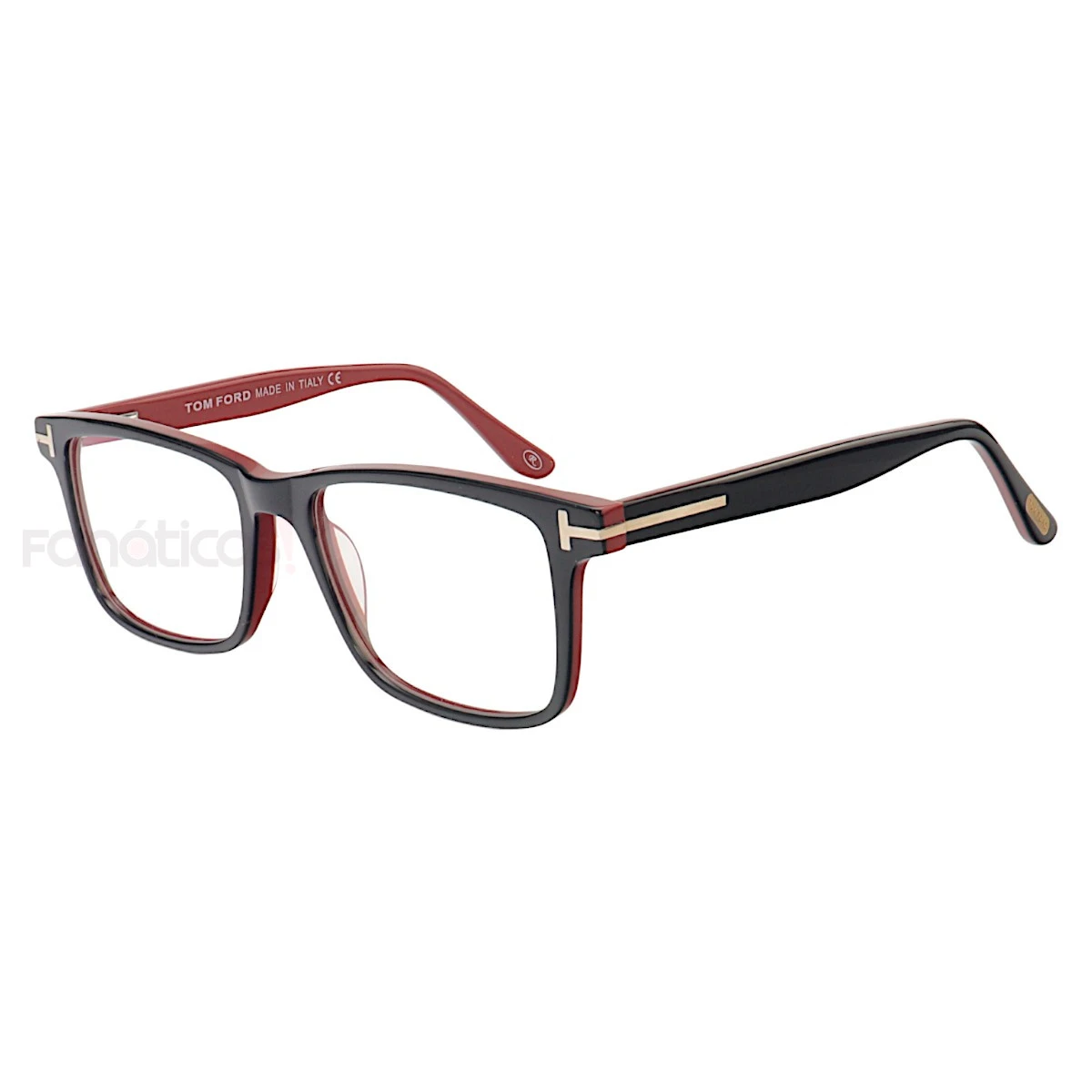 Armação de Óculos Quadrado TF5584 Preto e Vermelho