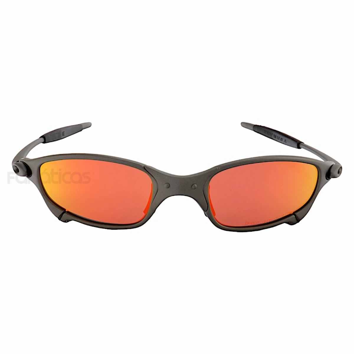 Óculos de Sol Lupa Metal Juju Grafite e Lente Vermelha Ruby