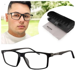 Armação de Óculos Retangular Molas 180 C1 GZ9141 Preta