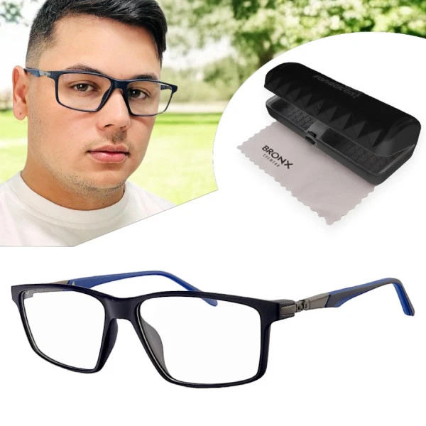 Armação de Óculos Retangular Molas 180 Graus C4 GZ9141 Azul