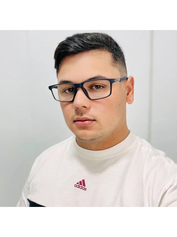 Armação de Óculos Retangular Molas 180 Graus C4 GZ9141 Azul