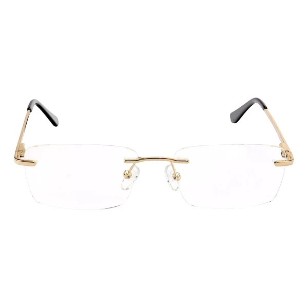 Armação de Óculos Flutuante Sem Aro Leve De Titanium Dourada