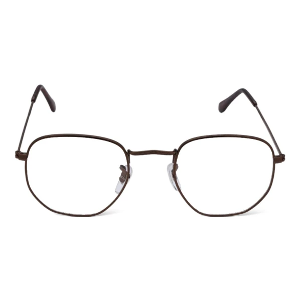 Armação de Óculos Hexagonal FN3548 Hexagonal Marrom