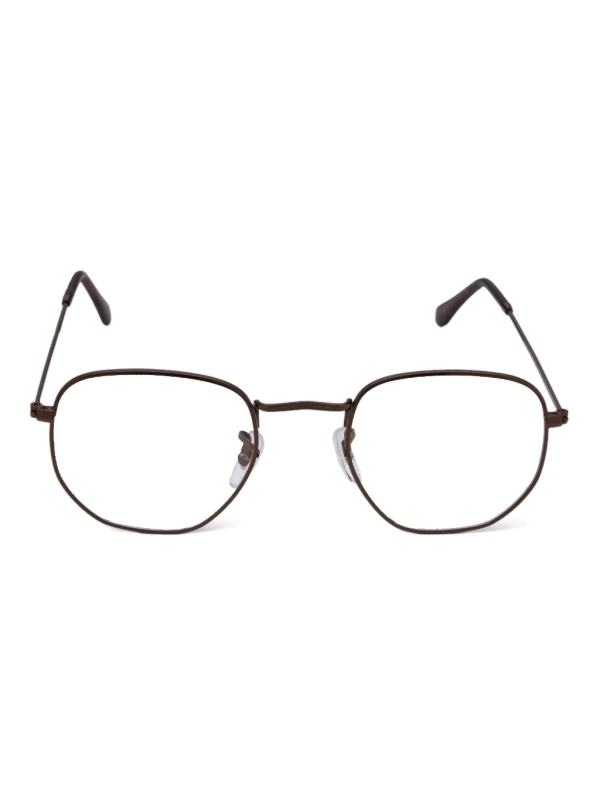 Armação de Óculos Hexagonal FN3548 Hexagonal Marrom