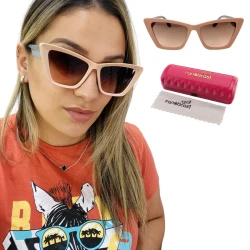 Óculos de Sol Feminino Gatinho Jade Nude claro