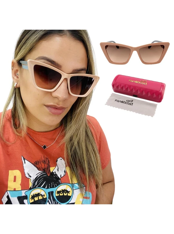 Óculos de Sol Feminino Gatinho Jade Nude claro