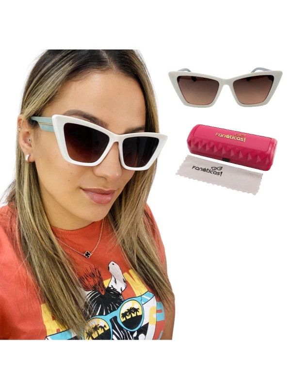 Óculos de Sol Feminino Gatinho Jade Branco