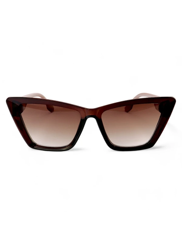 Óculos de Sol Feminino Gatinho Jade Marrom e Nude