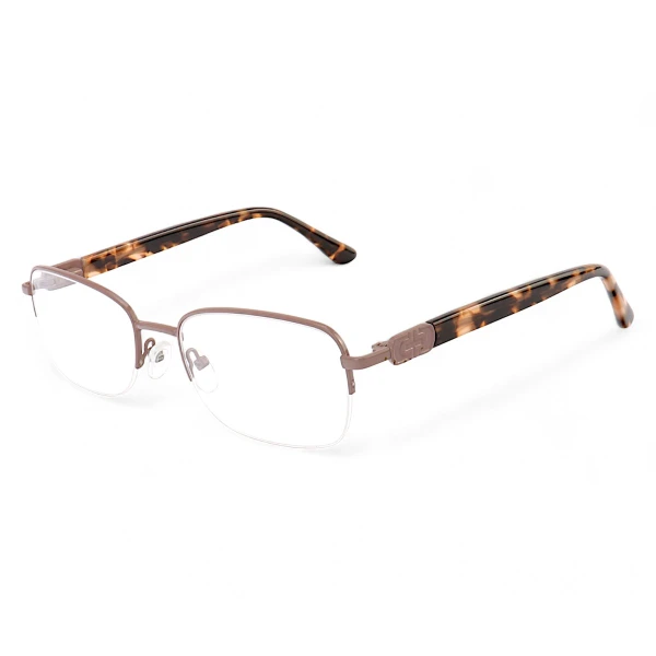 Armação de Óculos Retangular LQ306 Marrom e Tartaruga