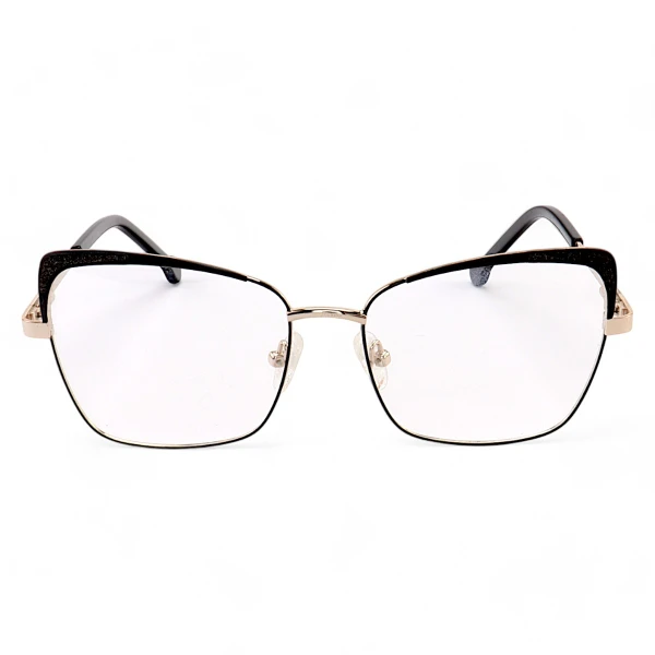 Armação de Óculos Quadrado VC8006 Preto e Dourado