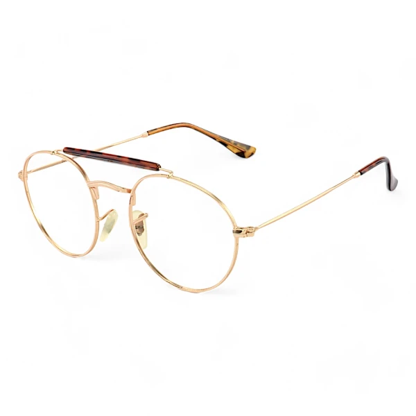 Armação de Óculos Redonda 3747 Dourada