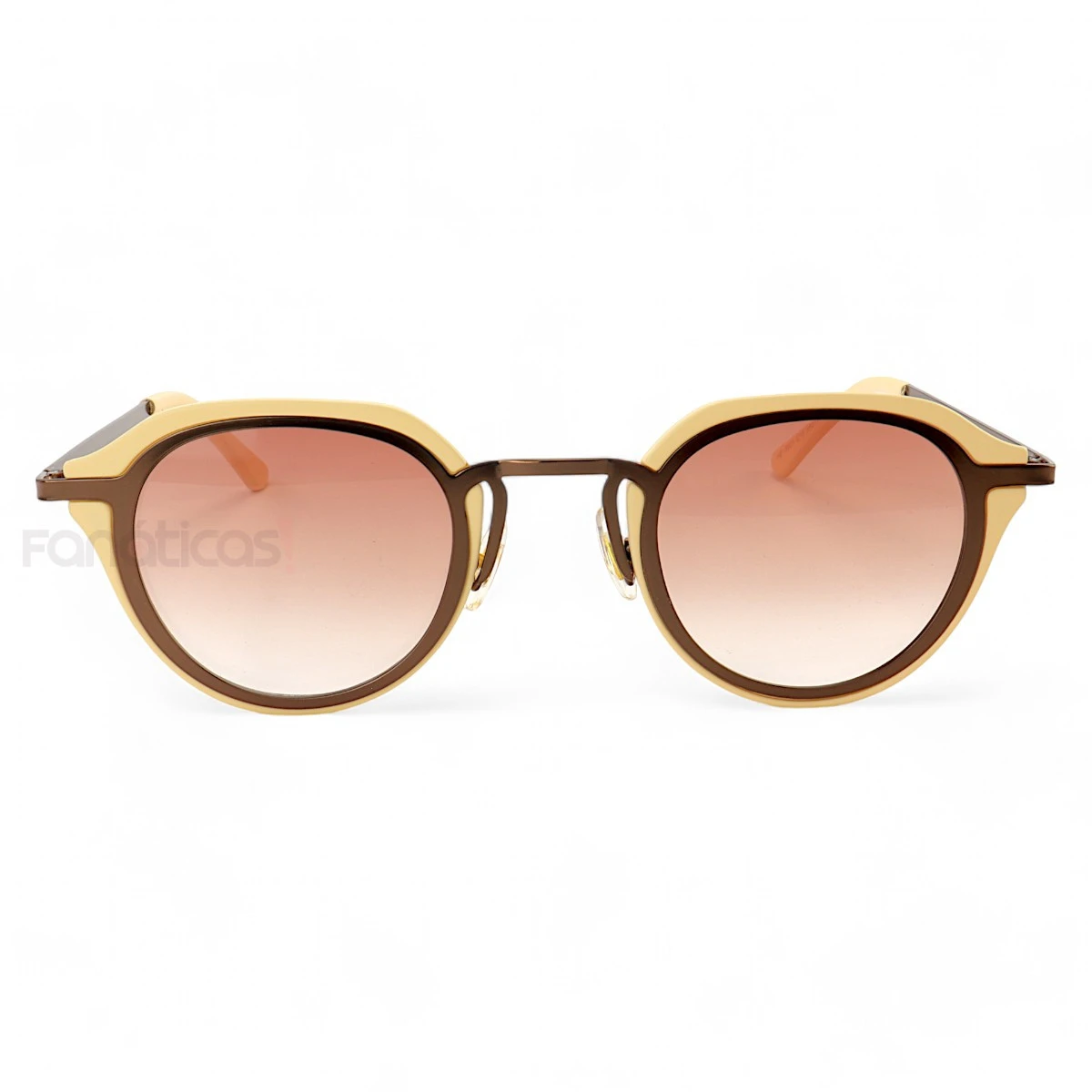 Óculos De Sol Oval Bulier Marrom e Bege