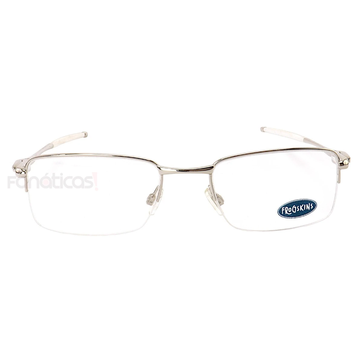 Armação de Óculos Meio Aro 826 Metal Prata Masculina
