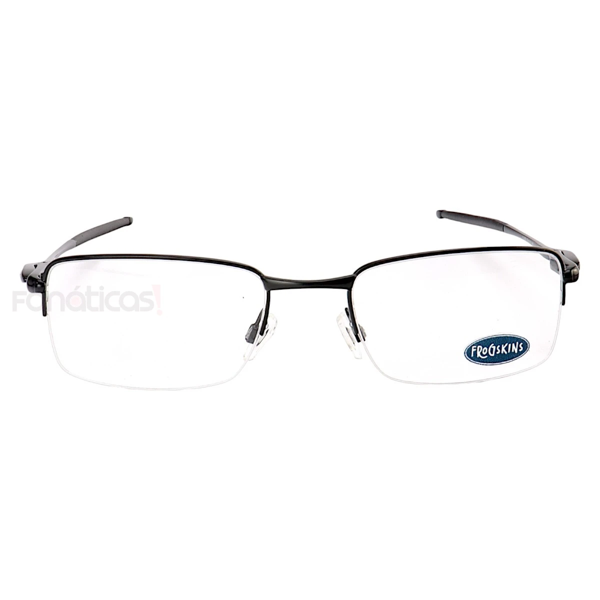 Armação de Óculos Meio Aro 826 Metal Preto Masculina