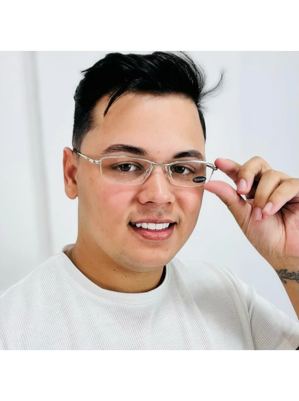 Armação Fio de Nylon Wingback Prata e Preto