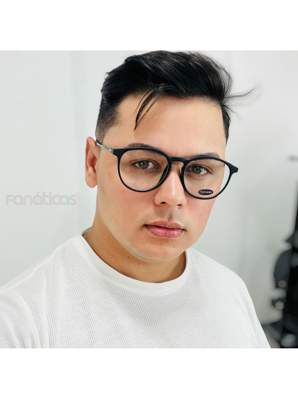 Armação de Óculos Redonda 3219 Acetato Preta Masculina