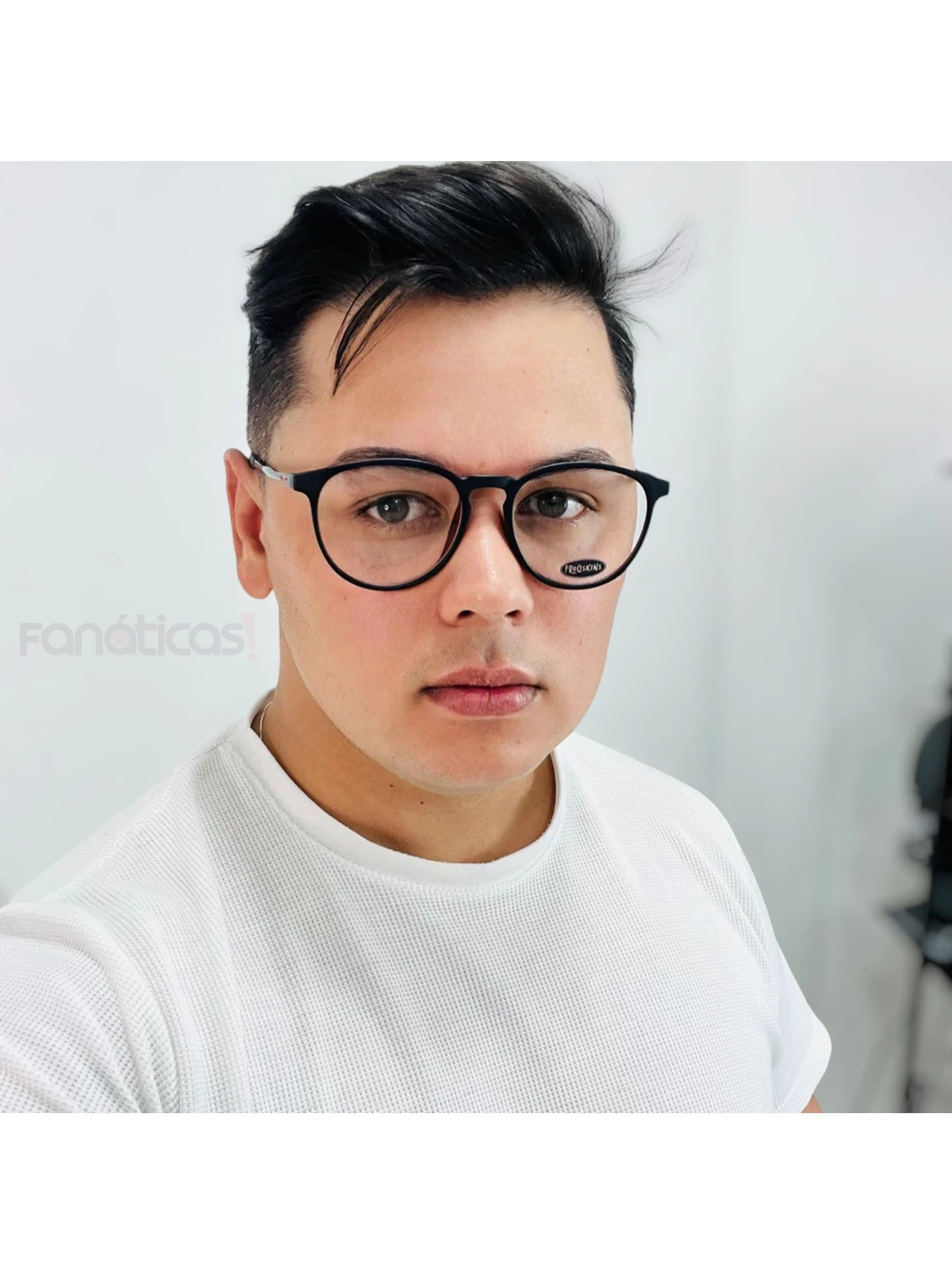 Armação de Óculos Redonda 3219 Acetato Preta e Vermelho Masculina