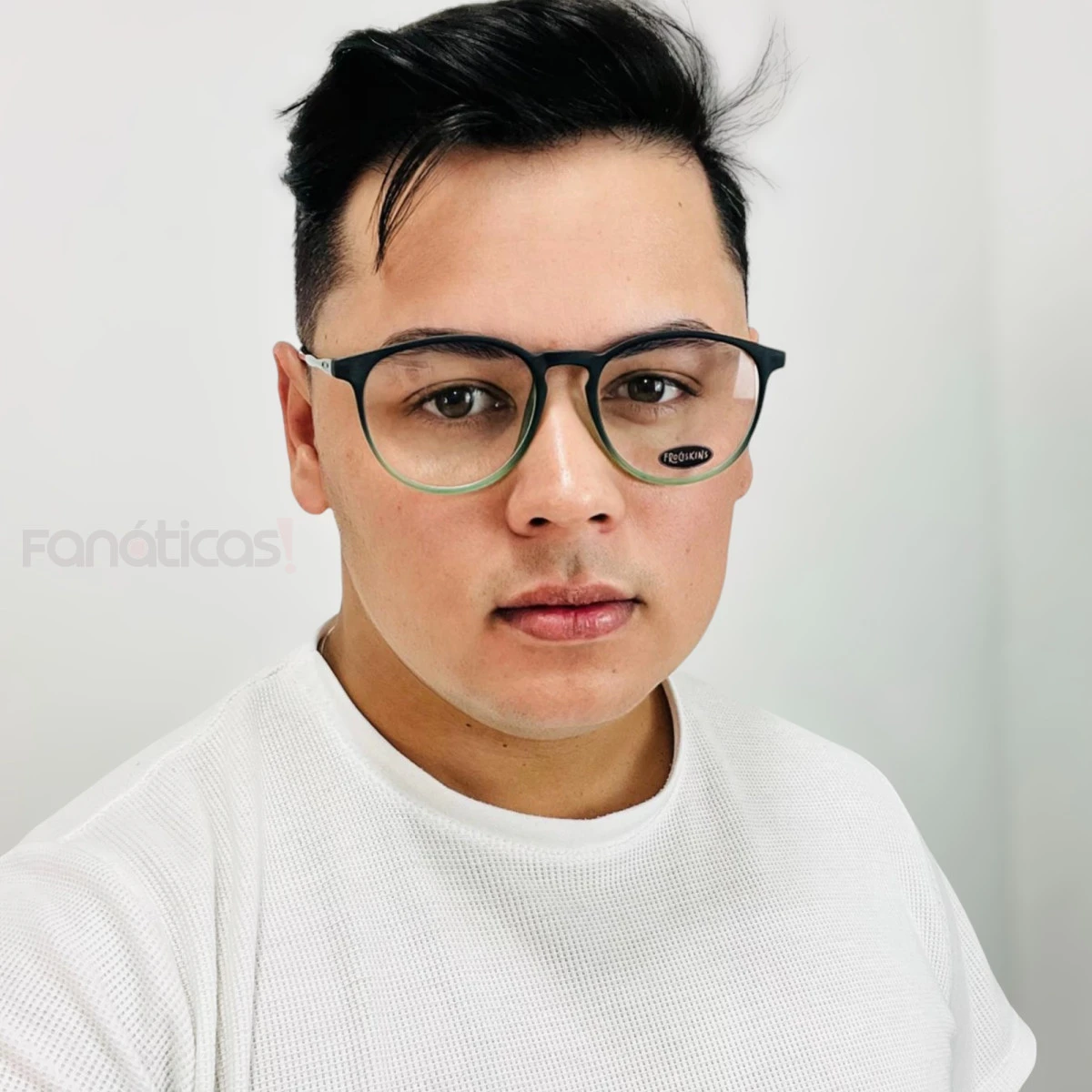 Armação de Óculos Redonda 3219 Acetato Preta e Verde Masculina