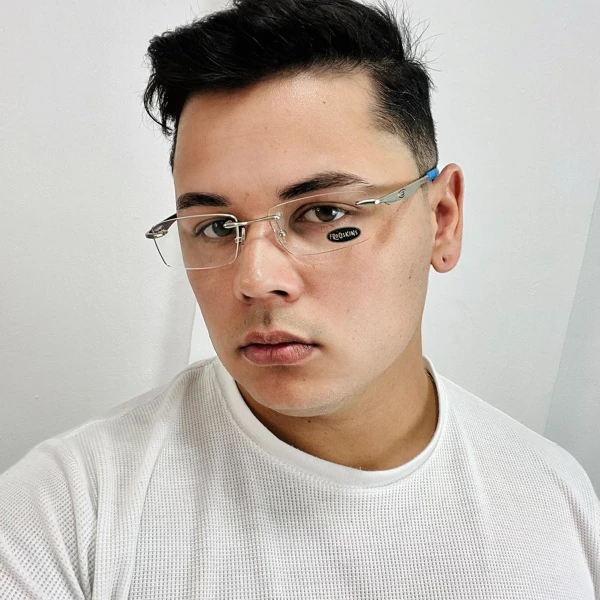 Armação Masculina Wingfold Prata e Azul