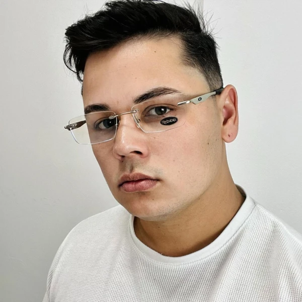 Armação Masculina Wingfold Prata e Preto