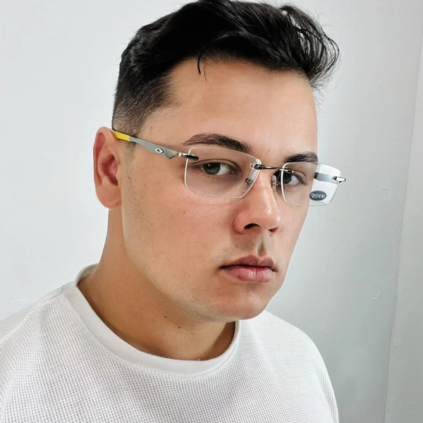 Armação Masculina Wingfold Grafite e Amarelo