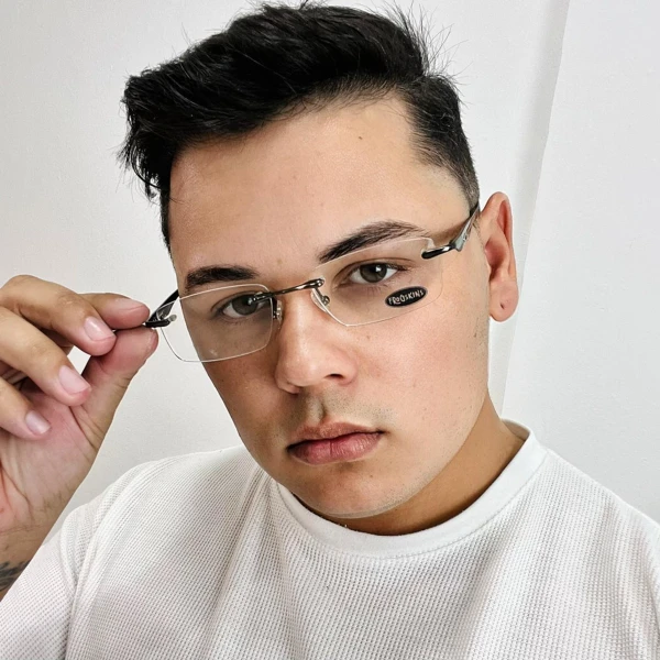 Armação Masculina Wingfold Grafite e Marrom