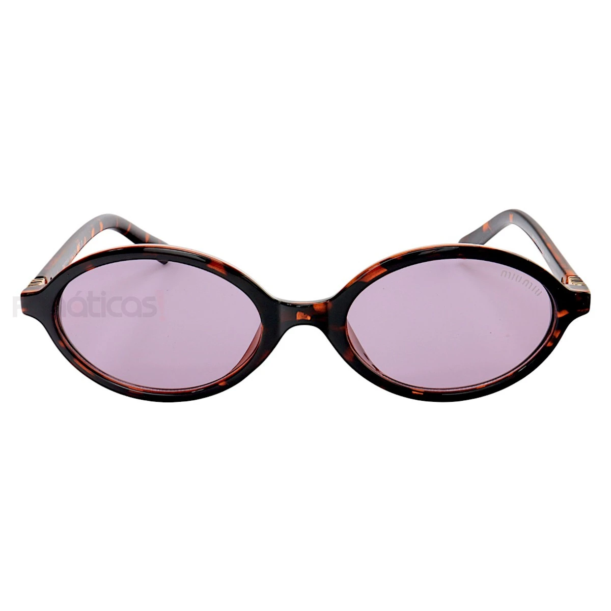 Óculos De Sol Oval MM Tartaruga e Lente Roxa 