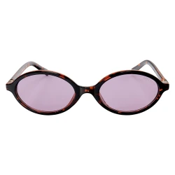 Óculos De Sol Oval MM Tartaruga e Lente Roxa 