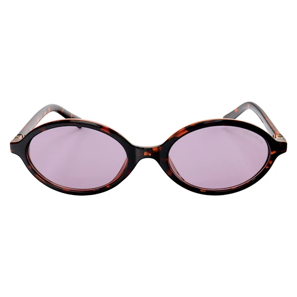 Óculos De Sol Oval MM Tartaruga e Lente Roxa 