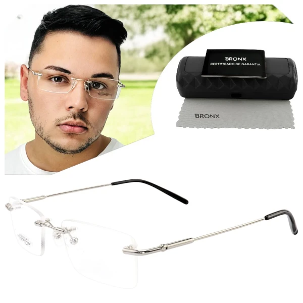 Armação de Óculos Balgriff Memory Titânio Flexivel Prata