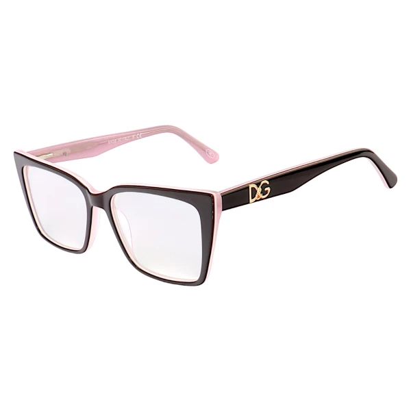 Armação de Óculos Quadrada DG5031 Preto e Rosa