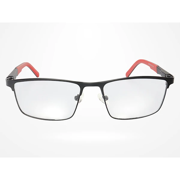 Armação de Óculos 9828 Quadrado Preto e Vermelho