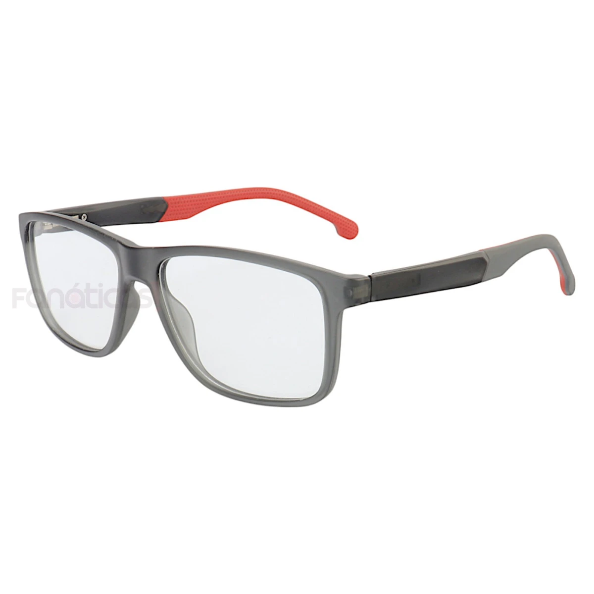 Armação de Óculos 76011 Quadrado Cinza e Vermelho