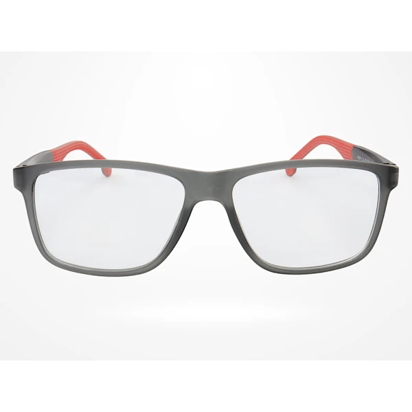 Armação de Óculos 76011 Quadrado Cinza e Vermelho