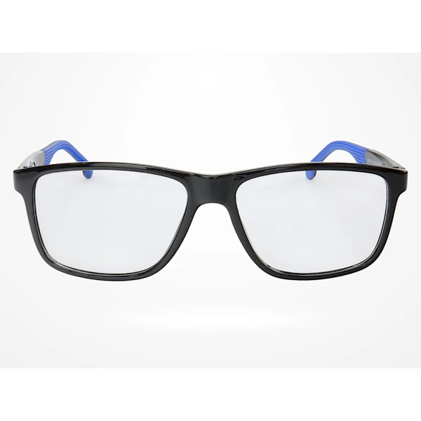 Armação de Óculos 76011 Quadrado Preto Brilho e Azul