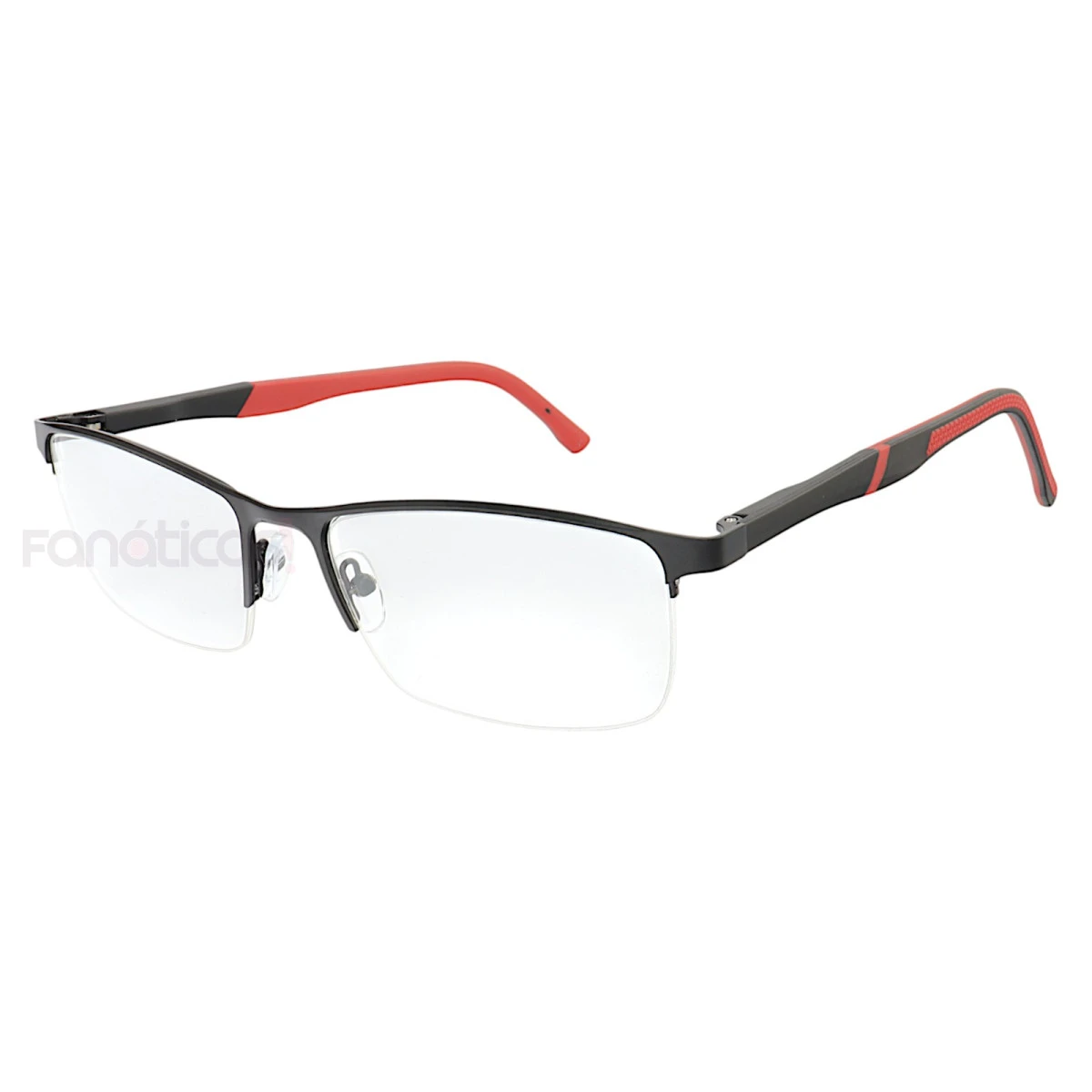 Armação de Óculos 89020 retangular Preto e Vermelho