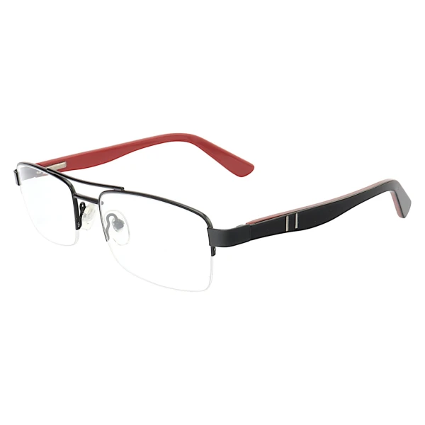 Armação de Óculos AQ240510 Retangular Preto e Vermelho