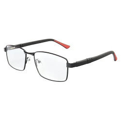 Armação de Óculos 81007 Quadrado Preto e Vermelho