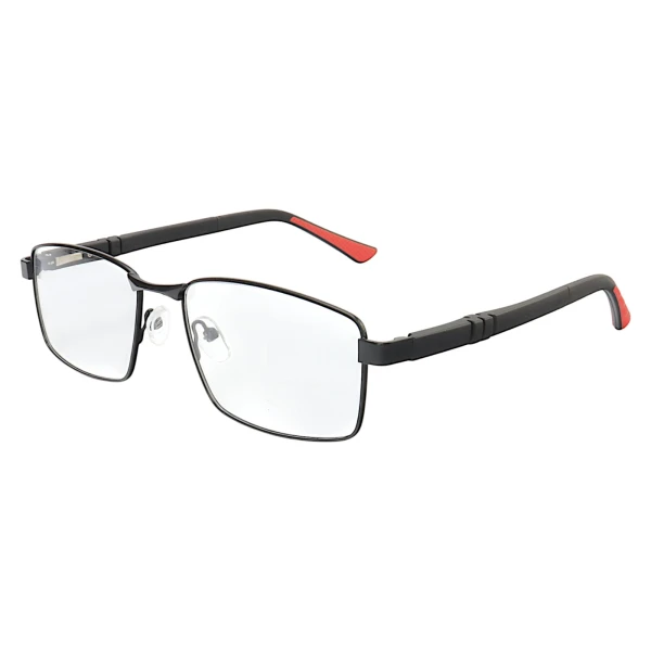 Armação de Óculos 81007 Quadrado Preto e Vermelho