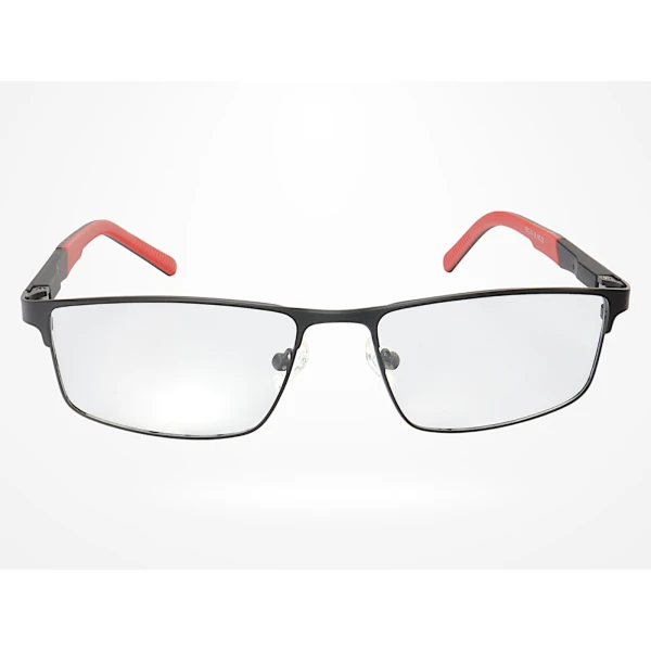 Armação de Óculos 9822 Retangular Preto e Vermelho