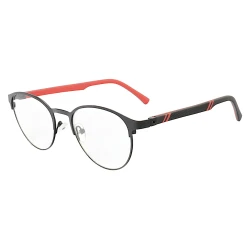 Armação de Óculos R2221 Redondo Preto e Vermelho