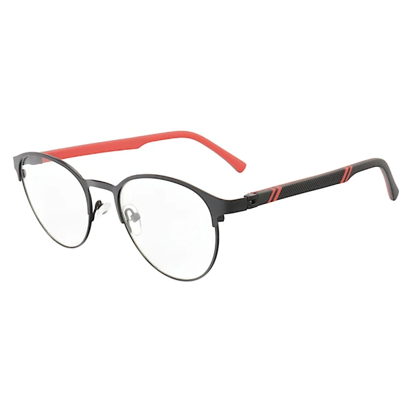 Armação de Óculos R2221 Redondo Preto e Vermelho
