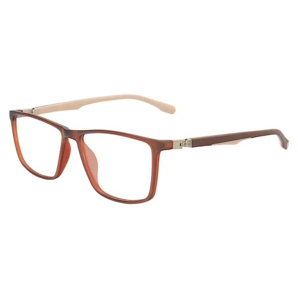 Armação de Óculos GB8005 Retangular Marrom e Creme