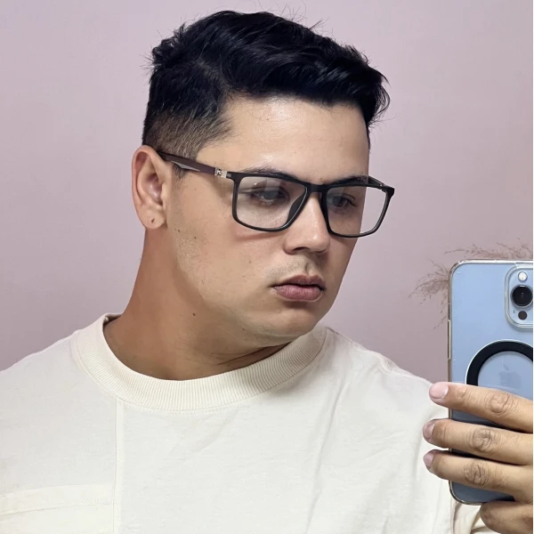 Armação de Óculos GB8005 Retangular Cinza e Marrom